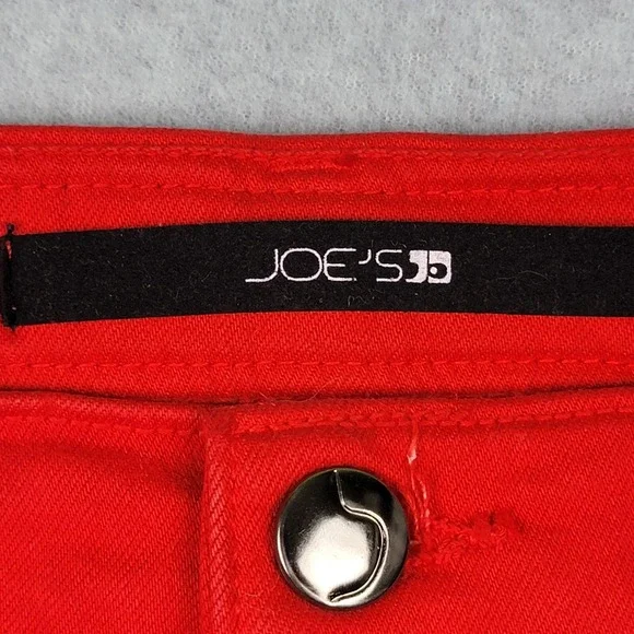 Joe's Jeans Shorts Aztec Embroidery Waist Frayed Cut Off Denim Sz 31 Red - Picture 3 of 6